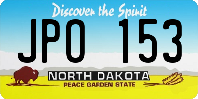 ND license plate JPO153