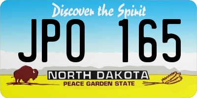 ND license plate JPO165