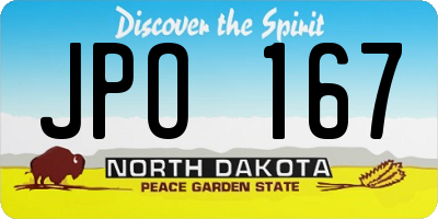 ND license plate JPO167