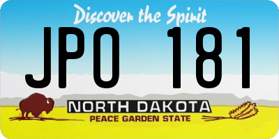 ND license plate JPO181