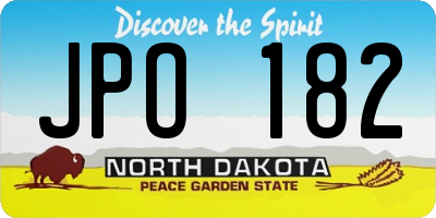 ND license plate JPO182