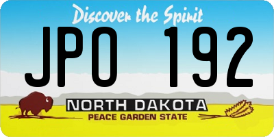 ND license plate JPO192