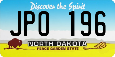ND license plate JPO196