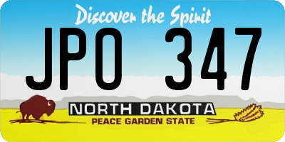 ND license plate JPO347