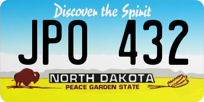 ND license plate JPO432