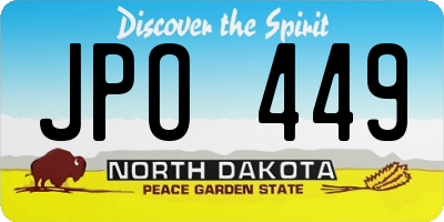 ND license plate JPO449