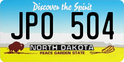 ND license plate JPO504