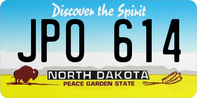 ND license plate JPO614