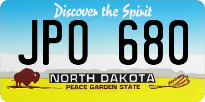 ND license plate JPO680