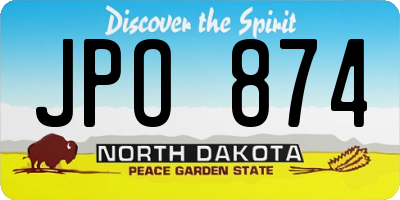 ND license plate JPO874