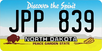 ND license plate JPP839