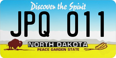 ND license plate JPQ011