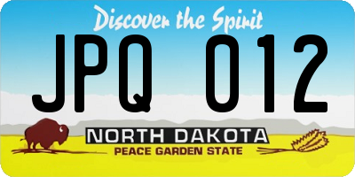 ND license plate JPQ012