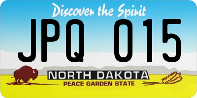 ND license plate JPQ015