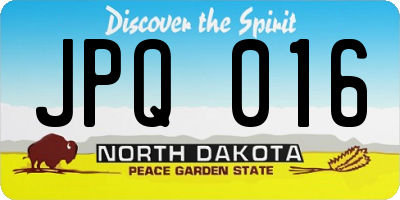 ND license plate JPQ016