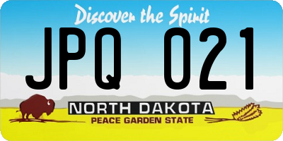 ND license plate JPQ021