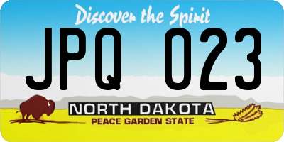 ND license plate JPQ023