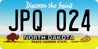ND license plate JPQ024
