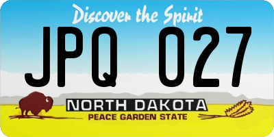 ND license plate JPQ027