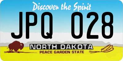 ND license plate JPQ028