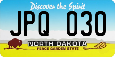 ND license plate JPQ030