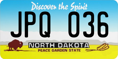 ND license plate JPQ036