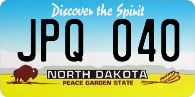 ND license plate JPQ040