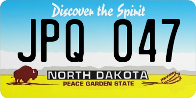 ND license plate JPQ047