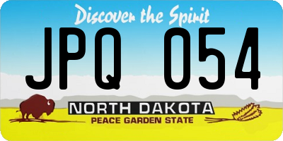 ND license plate JPQ054