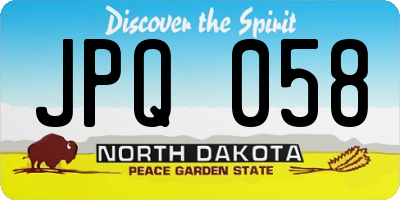 ND license plate JPQ058