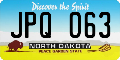 ND license plate JPQ063