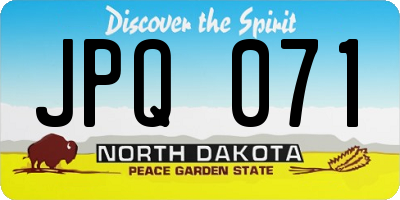 ND license plate JPQ071