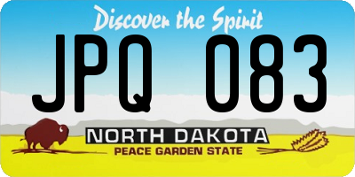 ND license plate JPQ083