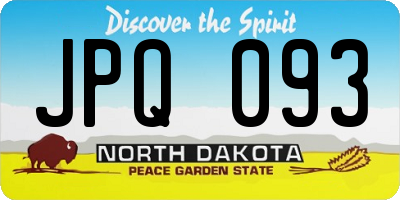 ND license plate JPQ093