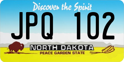 ND license plate JPQ102