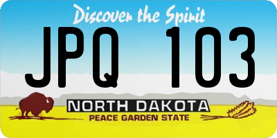 ND license plate JPQ103