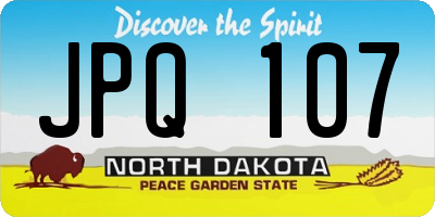ND license plate JPQ107
