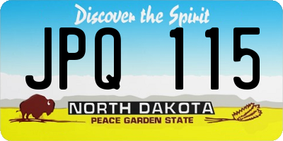 ND license plate JPQ115