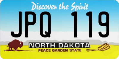 ND license plate JPQ119