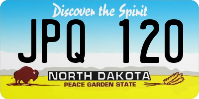 ND license plate JPQ120