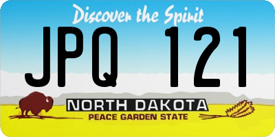 ND license plate JPQ121
