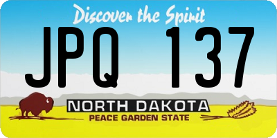 ND license plate JPQ137