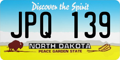 ND license plate JPQ139