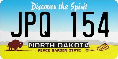 ND license plate JPQ154