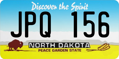 ND license plate JPQ156