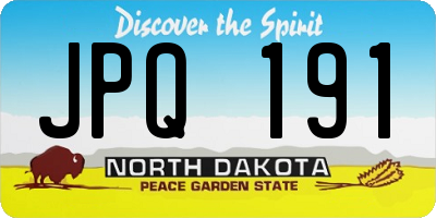 ND license plate JPQ191