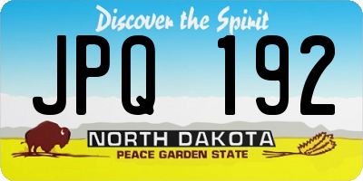 ND license plate JPQ192