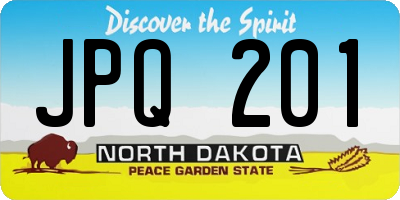 ND license plate JPQ201