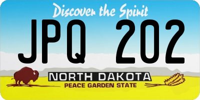 ND license plate JPQ202