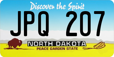 ND license plate JPQ207